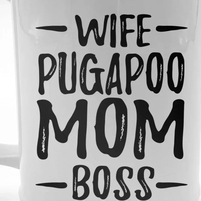 Wife Pugapoo Mom Boss Funny Dog Mom Gift Idea Gift Front & Back Beer Stein