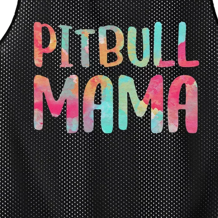 Womens Pitbull Mama Mother's Day Mesh Reversible Basketball Jersey Tank