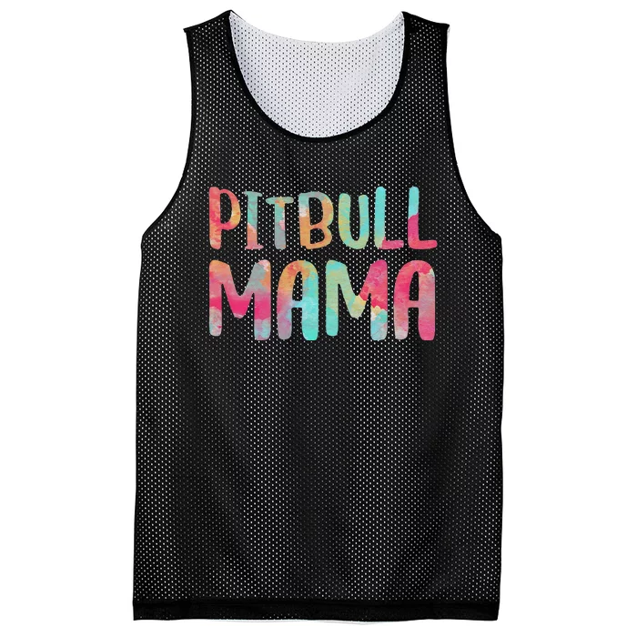 Womens Pitbull Mama Mother's Day Mesh Reversible Basketball Jersey Tank