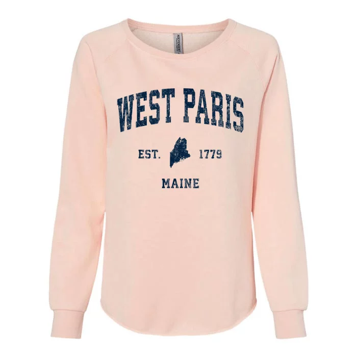 West Paris Maine Me Vintage Athletic Womens California Wash Sweatshirt