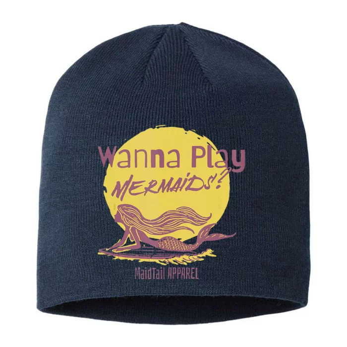 Wanna Play Mermaids Funny Cute Mermaid Swim Team Love 8 1/2in Sustainable Knit Beanie