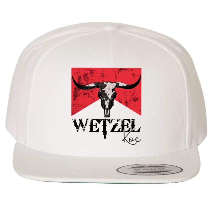Wetzel Personalized Name Western Country Music Bull Skull Wool Snapback Cap