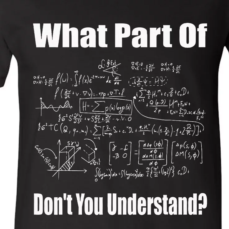 What Part Of Dont You Understand Funny Math Teacher V-Neck T-Shirt