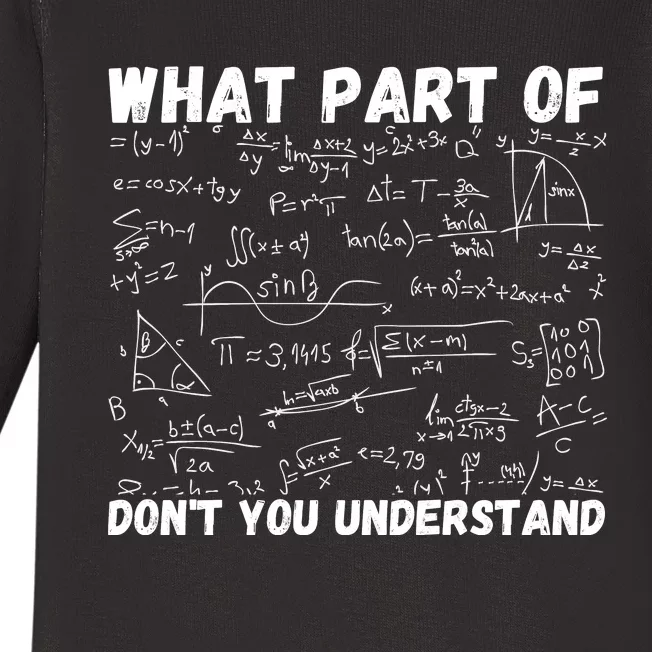 What Part Of, Don't You Understand, Funny Math Teacher Baby Long Sleeve Bodysuit