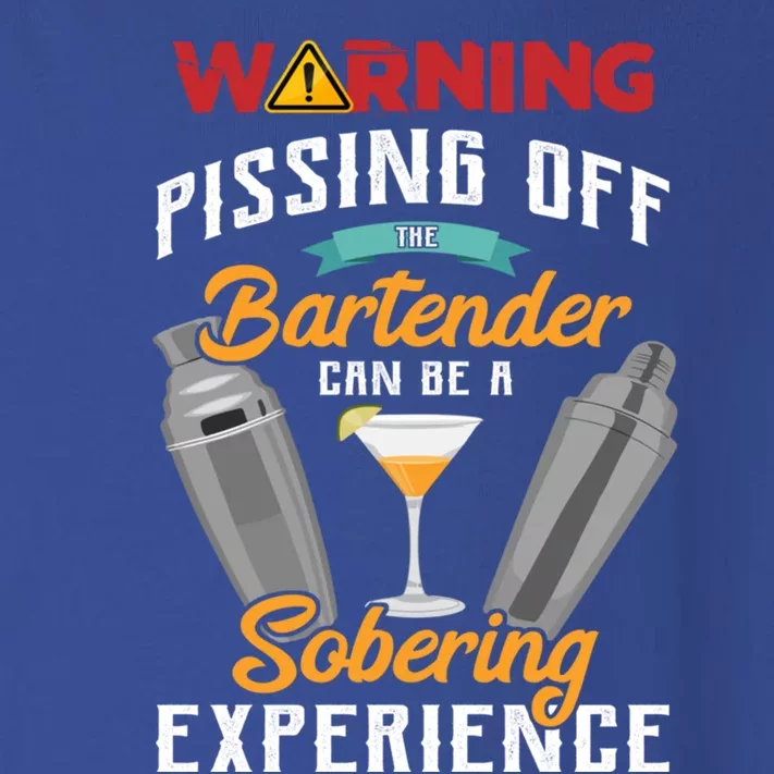 Warning Pissing Off The Bartender Funny Sarcastic Bartender Great Gift Toddler Long Sleeve Shirt