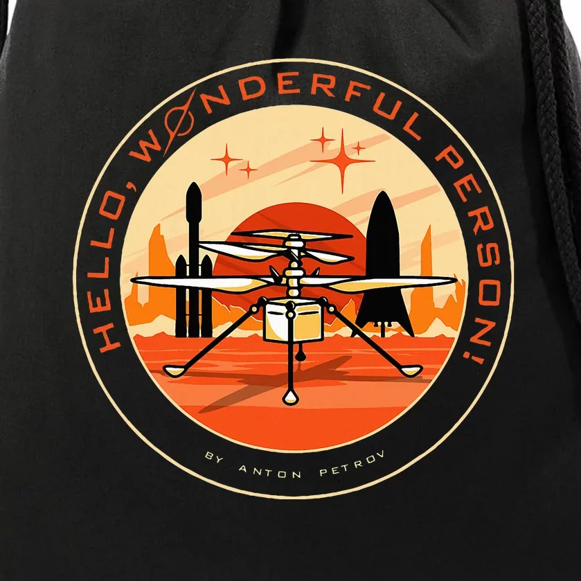 Wonderful Person On Mars Drawstring Bag