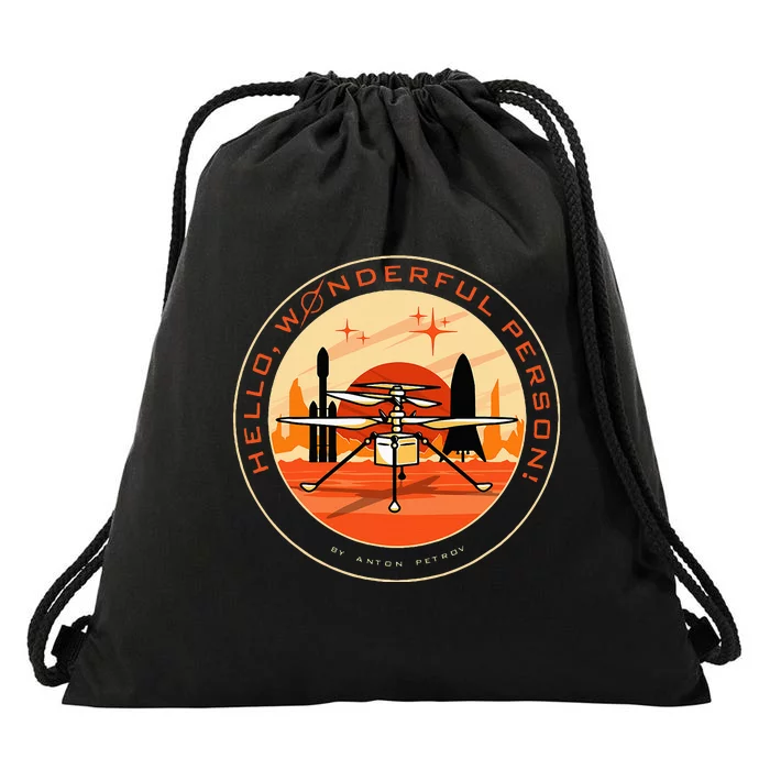 Wonderful Person On Mars Drawstring Bag