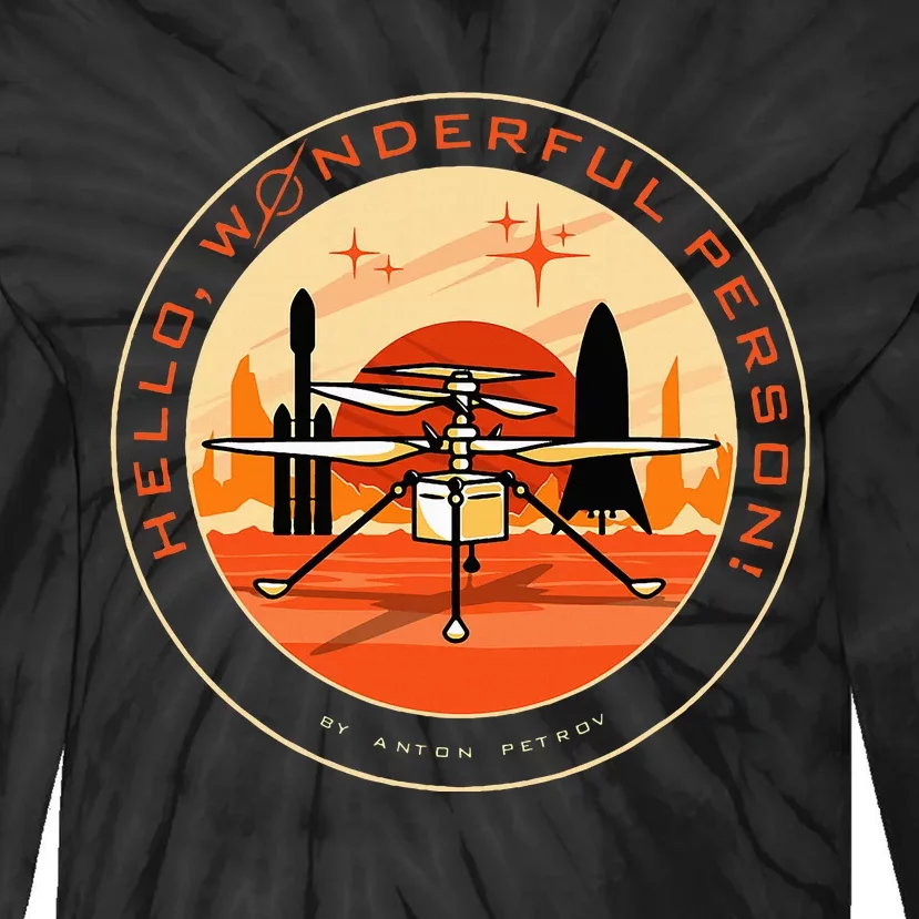 Wonderful Person On Mars Tie-Dye Long Sleeve Shirt