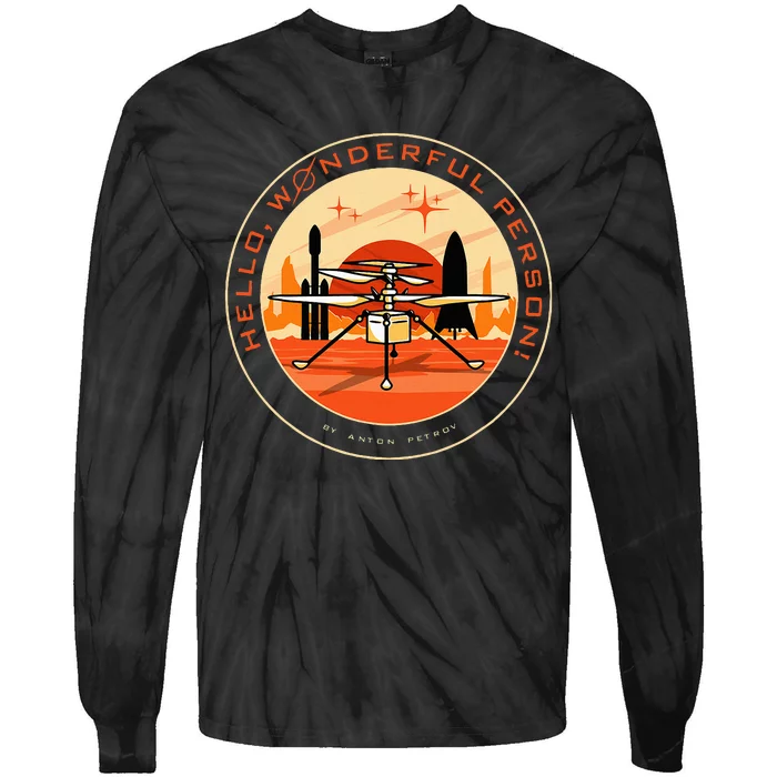 Wonderful Person On Mars Tie-Dye Long Sleeve Shirt