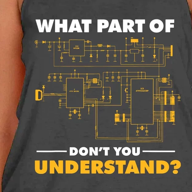 What Part Of Dont You Understand Electrical Electricians Women's Knotted Racerback Tank