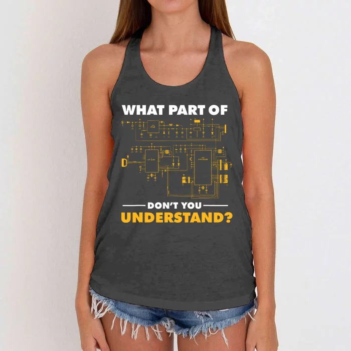 What Part Of Dont You Understand Electrical Electricians Women's Knotted Racerback Tank