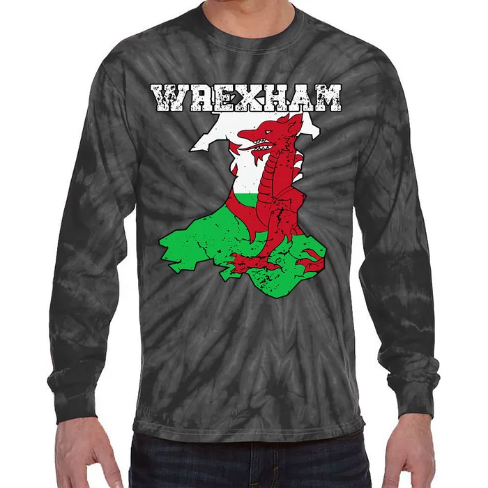 Wrexham Pride Of Wales Welsh Dragon Football Tie-Dye Long Sleeve Shirt