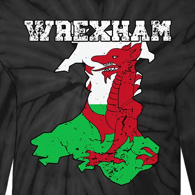 Wrexham Pride Of Wales Welsh Dragon Football Tie-Dye Long Sleeve Shirt