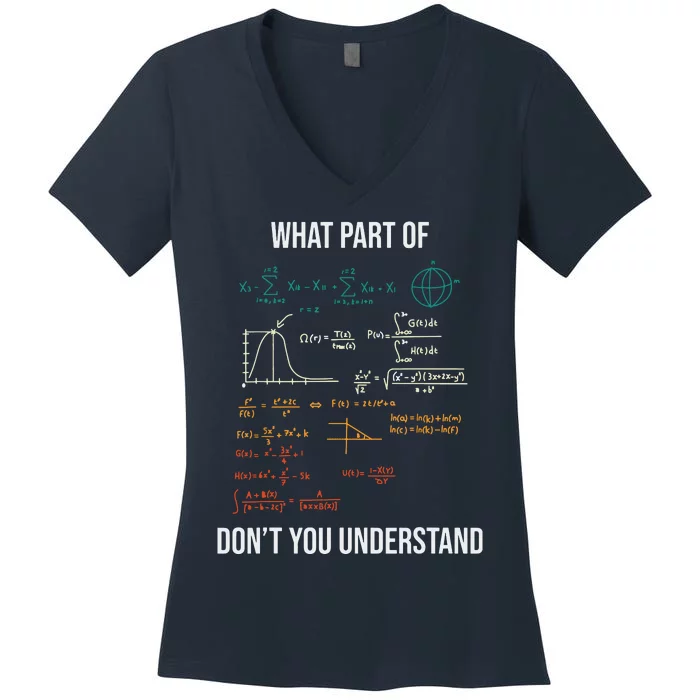 What Part Of Retro Funny Mechanical Engineer Maths Women's V-Neck T-Shirt