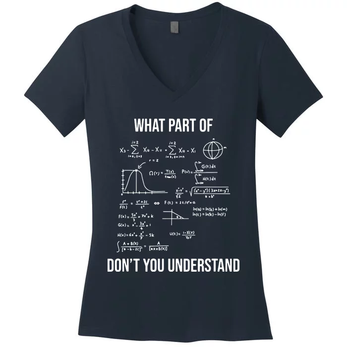 What Part Of Funny Mechanical Engineer Mathematician Women's V-Neck T-Shirt