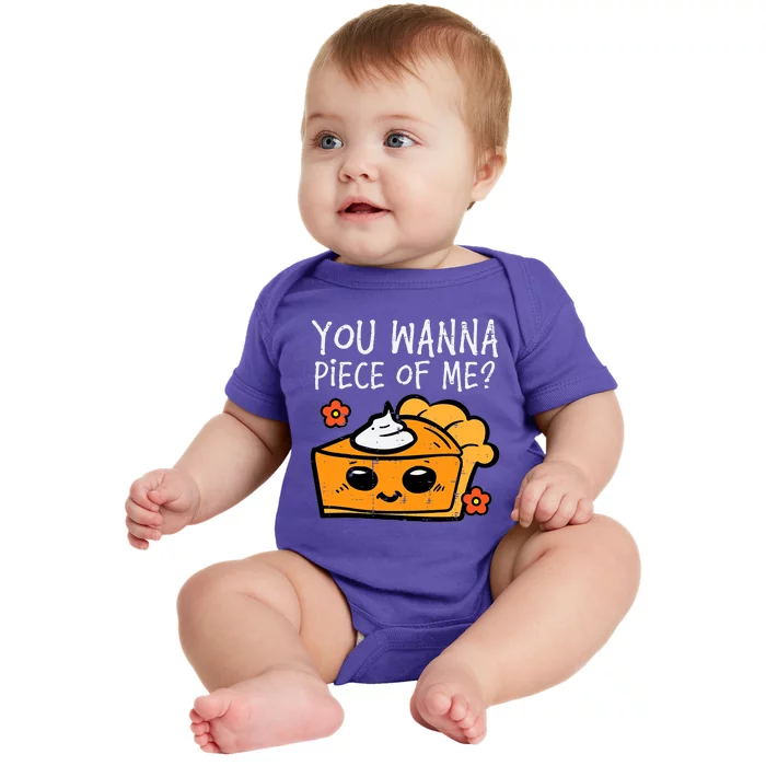 Wanna Piece Of Me Pumpkin Pie Thanksgiving Baby Bodysuit