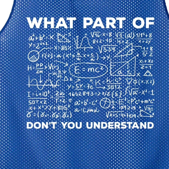 What Part Of Don't You Understand Funny Math Teacher Gift Mesh Reversible Basketball Jersey Tank