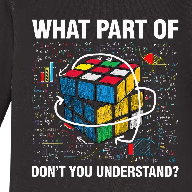 What Part Of Don't You Understand Funny Speed Cubing Math Baby Long Sleeve Bodysuit