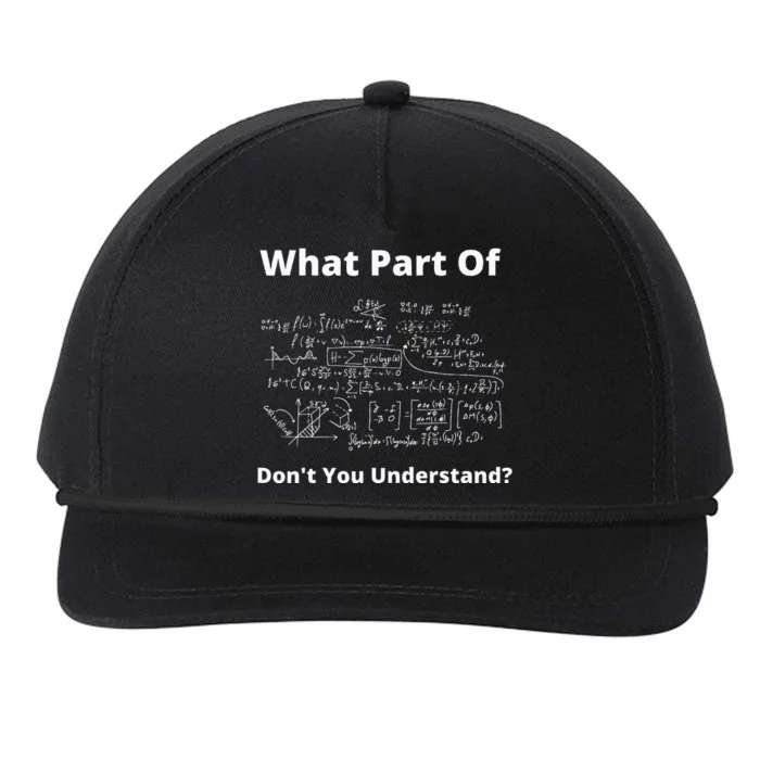 What Part Of Don't You Understand Funny Math Teacher Snapback Five-Panel Rope Hat