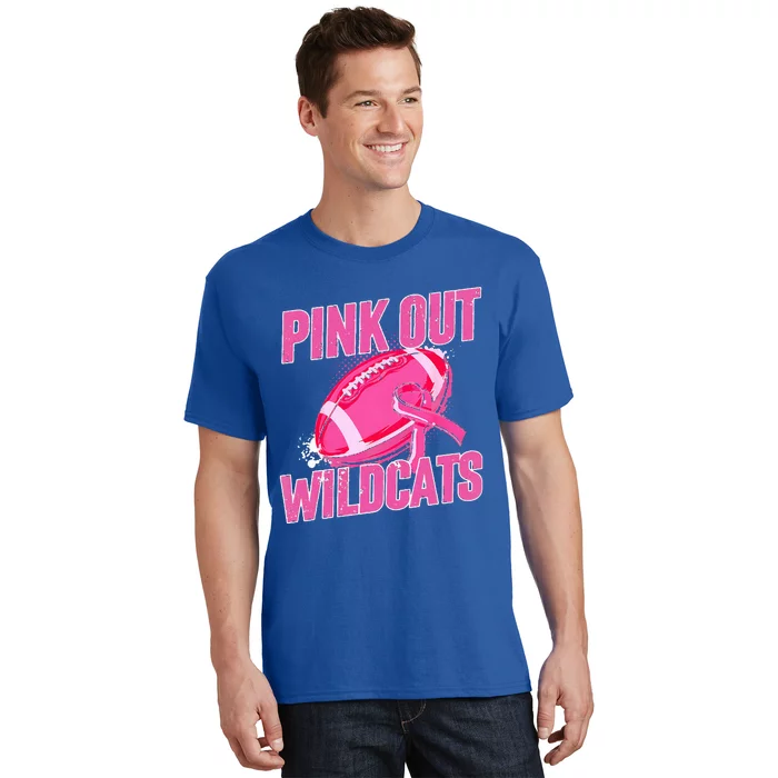 Wildcats Pink Out Football Tackle Breast Cancer T-Shirt