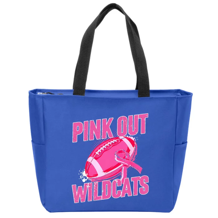 Wildcats Pink Out Football Tackle Breast Cancer Zip Tote Bag