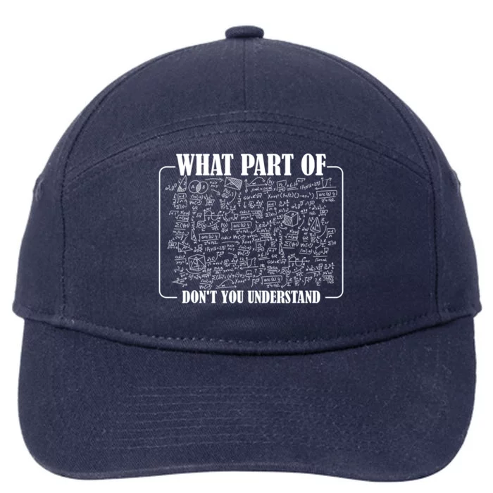 What Part Of Don't You Understand Funny Gift Math Teacher Cute Gift 7-Panel Snapback Hat