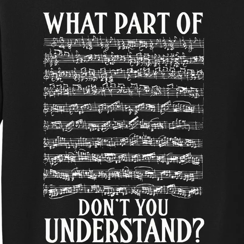 What Part Of DonT You Understand Musician Notes Funny Music Tall Sweatshirt