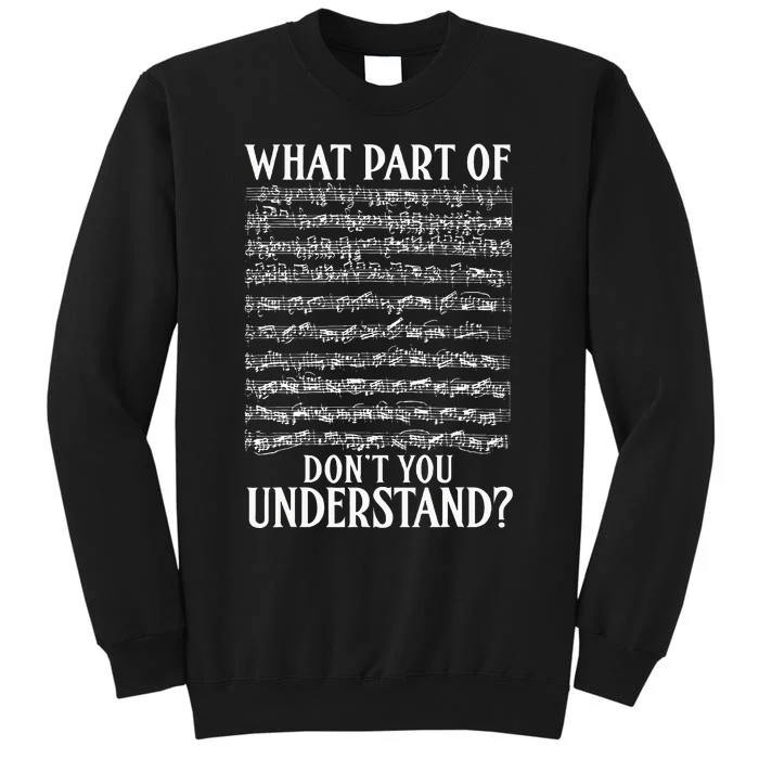 What Part Of DonT You Understand Musician Notes Funny Music Tall Sweatshirt