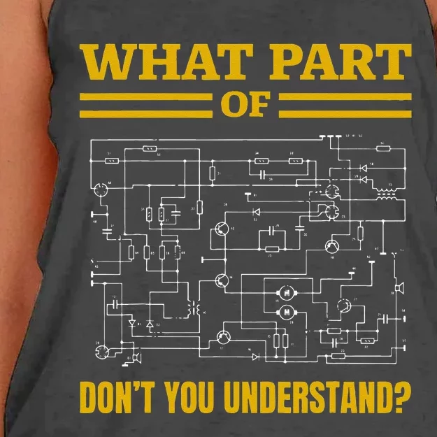 What Part of Don't You Understand Funny Electrician Women's Knotted Racerback Tank