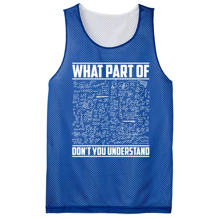 What Part Of Don't You Understand Funny Math Teacher Gift Mesh Reversible Basketball Jersey Tank