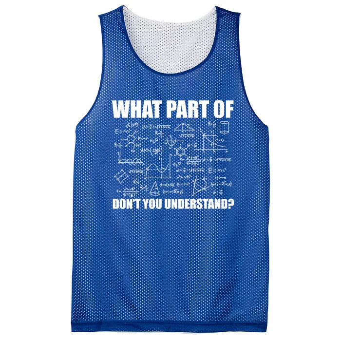 What Part Of Don't You Understand Funny Math Teacher Gift Mesh Reversible Basketball Jersey Tank