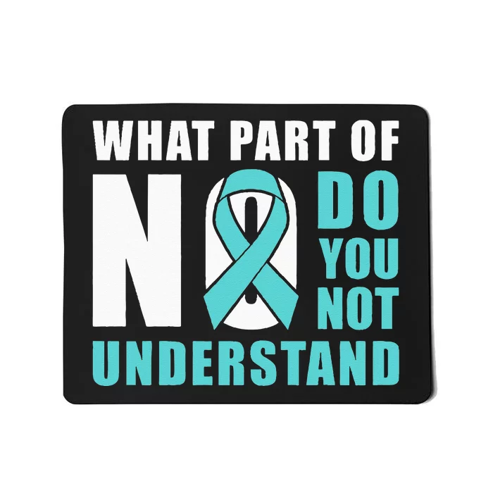 What Part Of No Do You Not Understand Teal Ribbon Mousepad