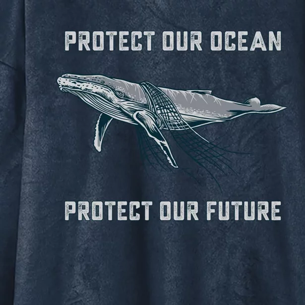 Whales Protect Our Ocean Pollution Save The Earth Gift Hooded Wearable Blanket