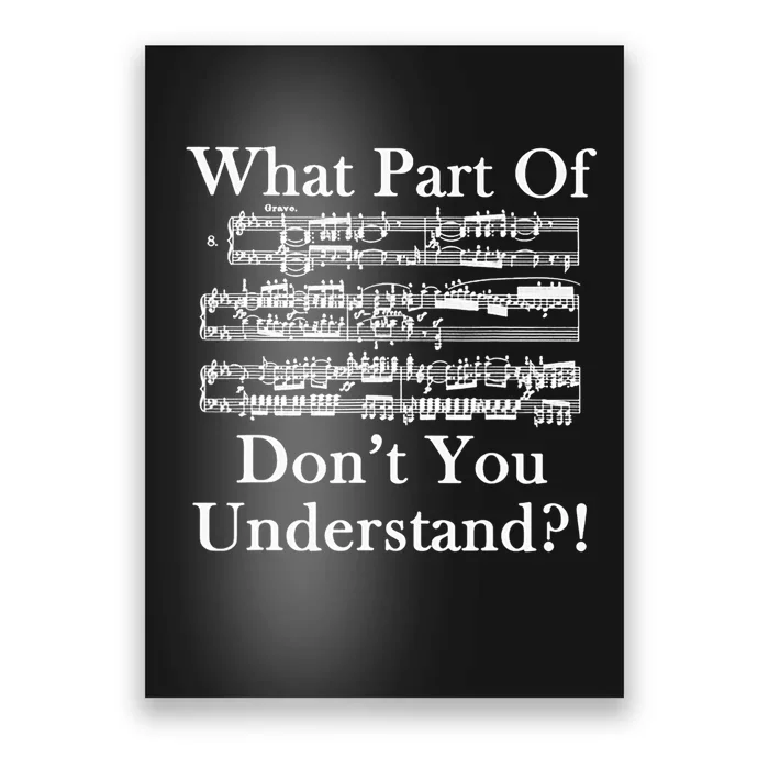 What Part Of Music DonT You Understand Funny Music Note Poster