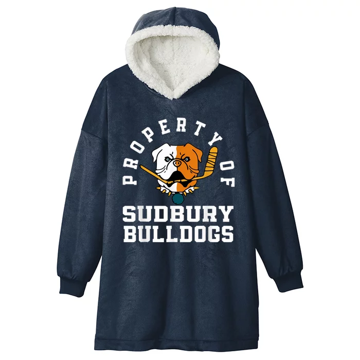 Women Property Of Sudbury Bulldog Funny Hooded Wearable Blanket