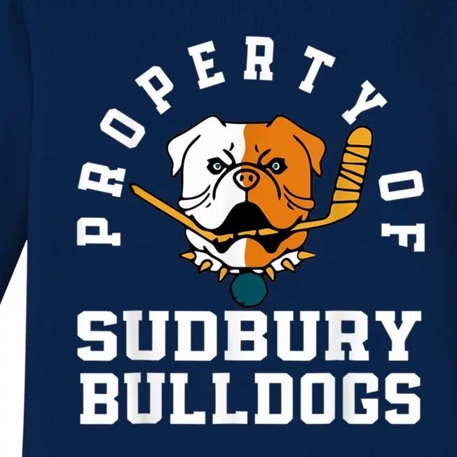 Women Property Of Sudbury Bulldog Funny Baby Long Sleeve Bodysuit