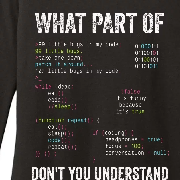 What Part Of DonT You Understand Computer Science Lovers Womens CVC Long Sleeve Shirt