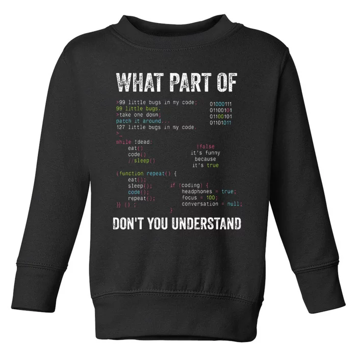 What Part Of DonT You Understand Computer Science Lovers Toddler Sweatshirt