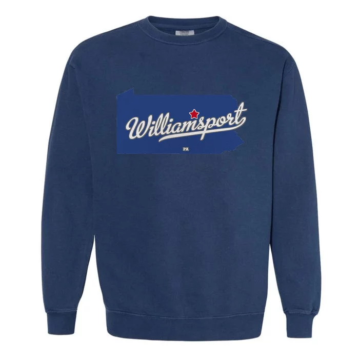 Williamsport Pennsylvania PA Map Garment-Dyed Sweatshirt