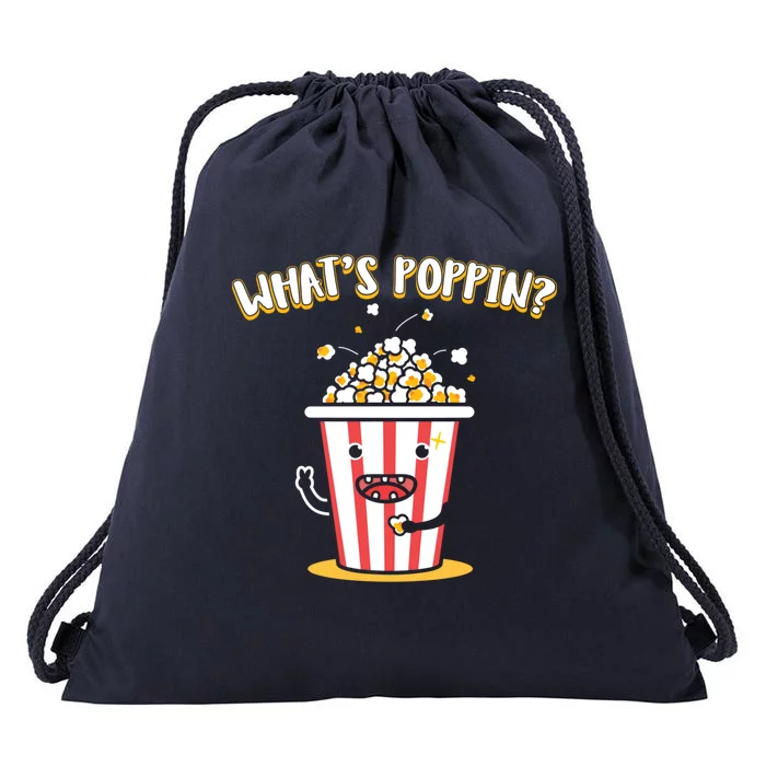 Whats Poppin Popcorn Gift Drawstring Bag