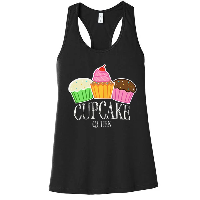 Womens Pastry Patissier Candy Cupcake Queen Women's Racerback Tank