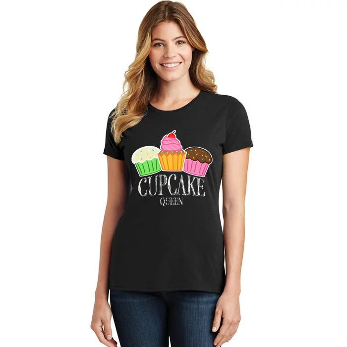 Womens Pastry Patissier Candy Cupcake Queen Women's T-Shirt