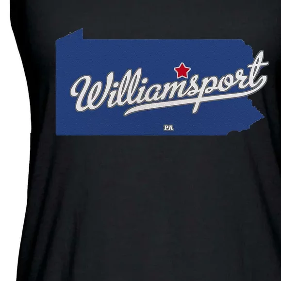 Williamsport Pennsylvania PA Map Ladies Essential Flowy Tank