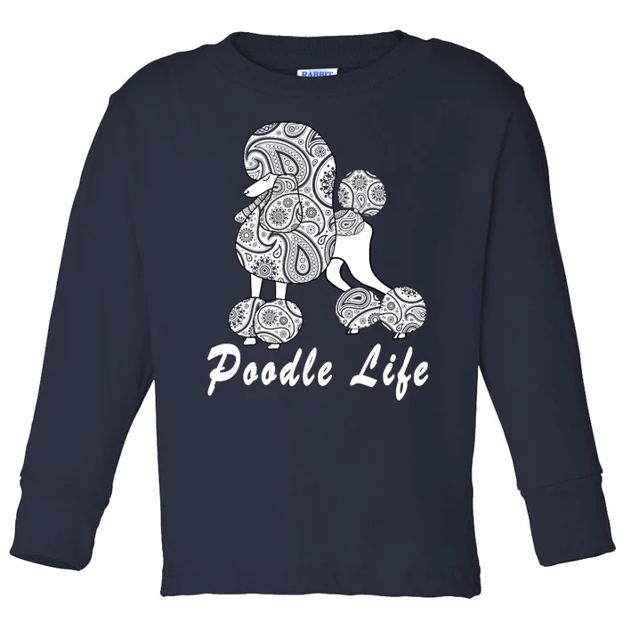 Women Paisley Poodle For Standard Poodle Lovers Toddler Long Sleeve Shirt