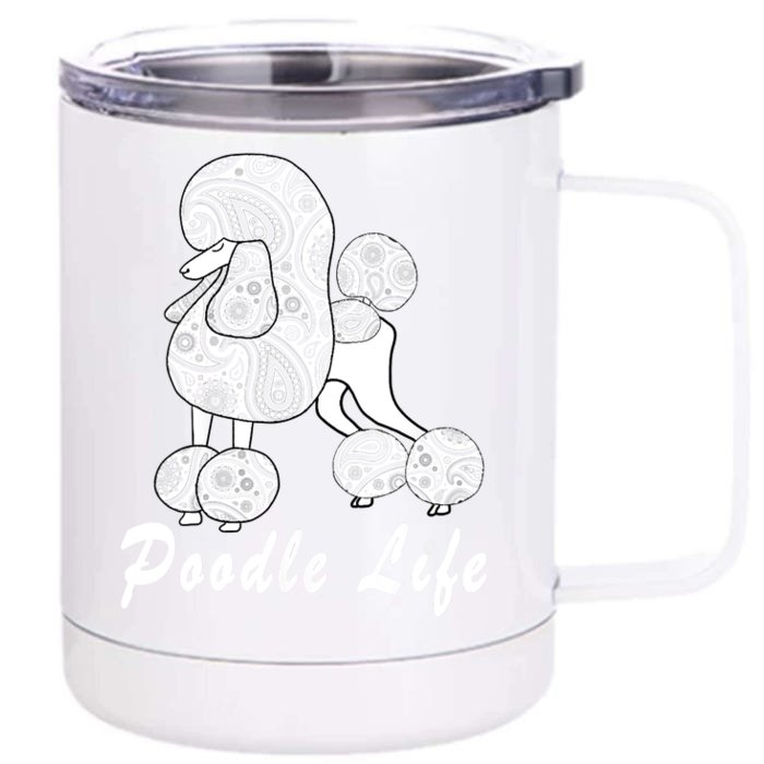 Women Paisley Poodle For Standard Poodle Lovers Front & Back 12oz Stainless Steel Tumbler Cup