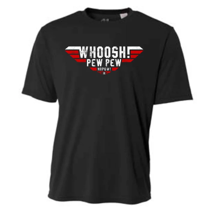 Whoosh! Pew Pew Funny Logo Cooling Performance Crew T-Shirt