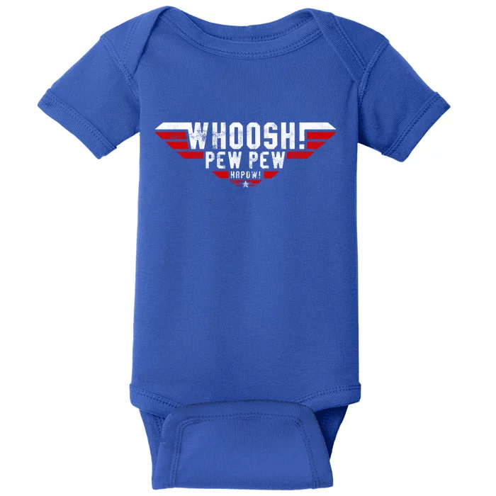 Whoosh! Pew Pew Funny Logo Baby Bodysuit