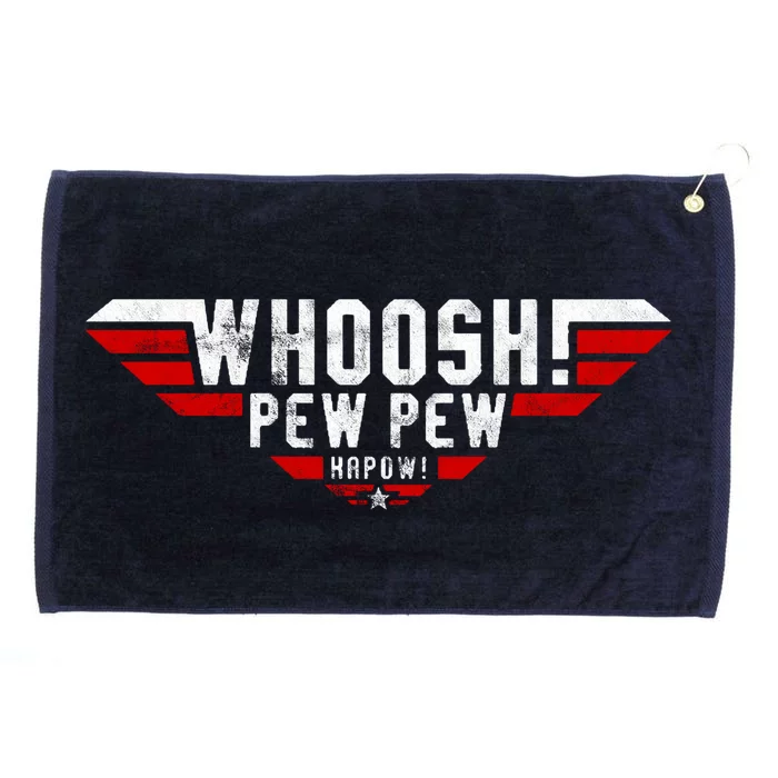 Whoosh! Pew Pew Funny Logo Grommeted Golf Towel