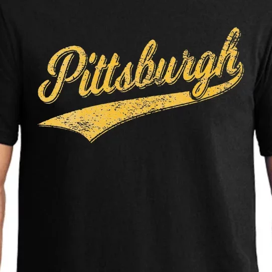 Womens PITTSBURGH PENNSYLVANIA VARSITY SCRIPT SPORTS JERSEY STYLE Pajama Set