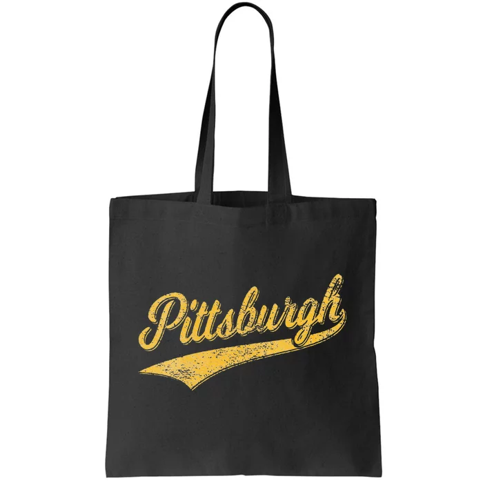 Womens PITTSBURGH PENNSYLVANIA VARSITY SCRIPT SPORTS JERSEY STYLE Tote Bag